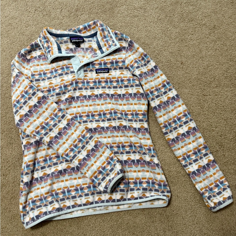 Patagonia Women’s Button Up Sweater - Multicolor Geometric Design